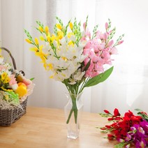 (3+2) 고급 조화 성묘꽃 21종 국화 수국 산소 추모 납골당 꽃꽂이 장식 명절 2, 뉴글라디올러스부쉬, 핑크+퍼플+레드