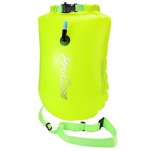 ProCase Swim Buoy 플로트 드라이 백 눈에 띄는 신호 수영 버블 조절 가능한 허리 벨트 포함 야외 안전한 훈련 철인 3종 운동 선수 카약 스노클링용 - 네온옐로우