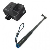 GOPRO HERO 9 전용 모노포드 셀카봉 핸들러 스틱 폴 고프로9 고프로8 고프로7 GOPRO9 블랙 호환 악세서리, 색상_레드