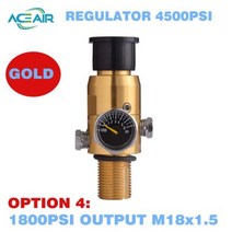 서바이벌 페인트볼 HPA 4500psi 압축 공기 탱크 레귤레이터 밸브 출력 압력 18, GOLD 1800PSI M18