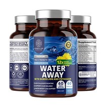 Number One Nutrition N1 영양 프리미엄 워터 어웨이 알약 [천연 이뇨제] 민들레 잎 물과 수분 유지 붓기 를 칼륨으로 강화 비 60캡스