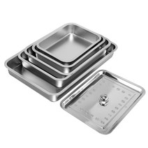 업소용 급식용 스텐 바트 밧드 직사각형 스테인레스, 40cmX30cmX7cm 커버 제외