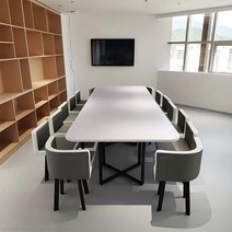 회의 테이블 회의용 도서관 도서실 회사 긴 테이블, 2.4x1.2 스톤 패턴 테이블  블랙 체어