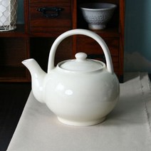 나skswint_백자 아이보리 도자기 주전자 600ml 선물용 작은 고급자기 예쁜 차주 순백♥winters, ♥나누리겨울!