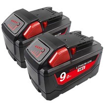 우스틴스 9Ah 10Ah 11Ah 12Ah 밀워키 교체하다 공구 리튬 배터리 2PCS