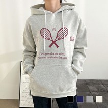 비틀버드 테니스라켓 기모 오버핏 후드티 SD221172