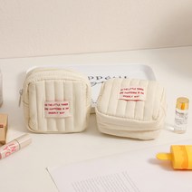 휴대용 누빔 사각 지퍼 화장품 파우치 생리대 파우치