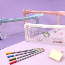 아이디몬 PVC 투명 파우치, 핑크