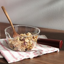 르리에 우드핸들 내열 유리볼 중, 투명, 1개