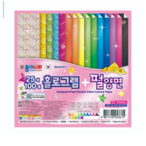 종이나라 홀로그램 5종 x 10p + 펄양면 색종이 10종 x 5p 세트, 25 Color, 1개