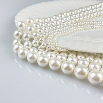 [DB4-002] 핵진주 크림 유광 라운드 [1줄] 진주 팔찌 목걸이만들기 DIY 재료, 4mm