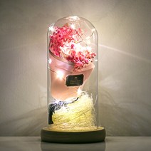 [ 아르띠콜로 사라 led 꽃 무드등 ] 로맨틱 led 무드등 10대 여성 20대 여자생일선물 인테리어 무드등 꽃다발 조화 여자친구 기념일선물 수면등 취침등 선물 분위기 조명, 핑크