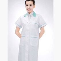 병원 배색 반팔 여성용 영양사 의사 가운 올리브 유니폼_[230407EA], 2XL