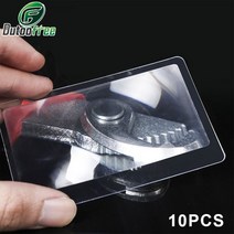 보석감정 돋보기 확대경 신용 카드 모양 3X 투명 확대 플라스틱으로 만든 프레 넬 렌즈 10pcs, 01-10PCS