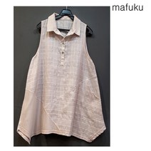 마후쿠 아사면 카라넥 민소매 롱블라우스ab5316