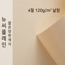 뉴씨플레인 종이문화 얇은 양면색지 120g 4절 낱장 1매 No.33 베이지, 1장
