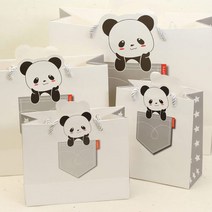 노크원 쇼핑백, 5매입, 14팬더쇼핑백_A3_ 23 x 19 x 9