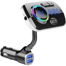 일본직발송 2. MEKUULA FM 트랜스미터 BLUETOOTH 5.0 자동차 충전기 급속 충전 QC3.0 시가 소켓 2USB 포트, One Size_One Color, One Color, 상세 설명 참조0