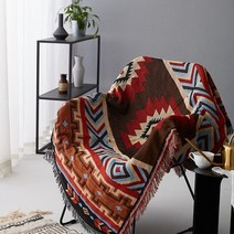 소파 의자 쿠션 커버 매트 보헤미안 boho 모로코 모로칸 inyahome boho 던지기 담요 코튼 소파 침대 의자 with 장식 술 가역 태피스트리 가구 슬립커버 소파 커버, 180x230cm, [02] Jili