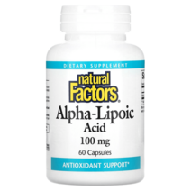 Natural Factors 알파리포산 100mg 60정 Alpha Lipoic Acid, 1병