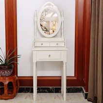 어린이 미니화장대 학생 화장대 거울 좌식 조명 공주, 조립식, A타입 (아이보리) 50CM 의자 미포함
