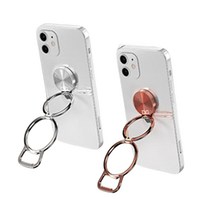 다연경 핸드폰 거치대 스마트 링 2개 그립 톡 핑거 다용도 손잡이 고리, 실버+로즈골드