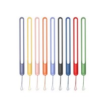 꿀스킨 파스텔 실리콘 다용도 핸드폰 스트랩 줄, 다크그린