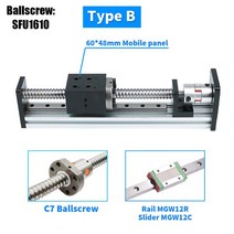 매뉴얼 스테이지 CNC 선형 가이드 레일 3D 프린터 모션 슬라이드 테이블 XYZ 100-200mm 유효 스트로크 액추에이터 모듈 알루미늄, [02] 200mm Stroke, [06] SFU1610  Type B