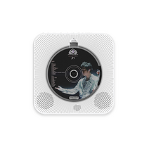 감성 벽걸이 CD플레이어 스피커 시디 mp3 씨디 라디오 player 탁상용 DVD 미니 스탠드, 화이트플러스블루투스없음