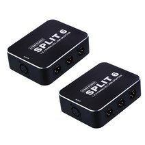 2 조각 XLR 분배기 6 레벨 신호 분배기 오디오 스피커 스튜디오 장비, 설명, 플라스틱, 블랙