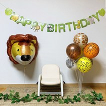 쏙쏙마켓 사파리 생일 풍선 세트, 사자 세트