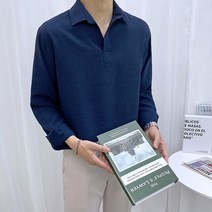 애드매이브 남자 여름 오픈카라 무지 린넨 긴팔 셔츠 5컬러