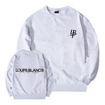 LOUPS BLANCS LB 시그니쳐 로고 오버핏 맨투맨 멜란지