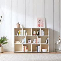 리아즈하우스 타임 1800 3단 와이드 책장 LGN010C, 아이보리