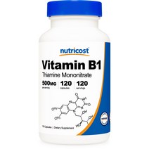 뉴트리코스트 비타민 B1 500mg 캡슐 120캡슐 1서빙 500mg 120회분 Vitamin B1 Capsules [500 MG] [120 CAPS], 1개, 120정