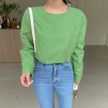 심플라운드넥코튼블라우스