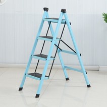 가정용 간이사다리 화분받침대 겸용 다용도 철 사다리, 굽힘없는스카이블루 4 단