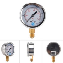 압력게이지 1/4 BSP 압력 컴파운드 진공 게이지 글리세린 충전 68mm 다이얼 Vac ~ 10000 Psi 하단 마운트, 07 0-20bar 0-300psi