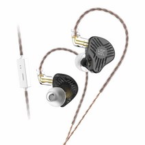 Eds in Ear 이어폰 듀얼 드라이버 노이즈 캔슬링 하이브리드 기술 오버 이어 HiFi 이어 버드 헤드셋 DJ 음악 애호가, 49.21인치, 금속, 마이크 포함 블랙