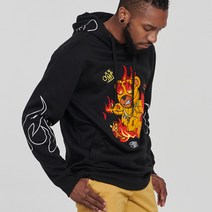 무니크영 H1164 무니크영 베어 온 파이어 기모 후드티셔츠