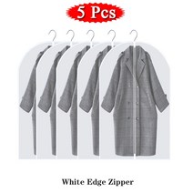 보관 커버 5/10Pcs 방진복옷 늘어뜨림 의류 드레스 옷 정장 셔츠 먼지 커버 홈 스토리지 가방 파우치 주최, 01 5 Pcs White_03 60x120cm