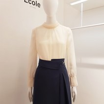 에꼴 매쉬뒷리본블라우스(CB12WBA006Z)