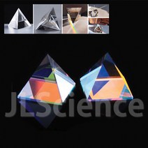 (JLS) 피라미드 프리즘 40mm 60mm 80mm 100mm (광학유리) 빛의 분산 굴절 실험용 무지개실험, 40mm 1개