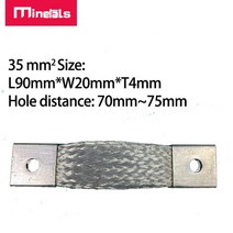 유연한 버스 바 주석 도금 구리 꼰 스트랩 Busbar M4 M6 M8 M10 커넥터 배터리 밴드 35mm2 50mm2 75mm2 140A 200A 400A, [01] 1pcs, [04] M8 35mm2
