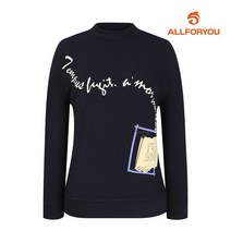 올포유 올포유 여성 루즈핏 모크넥 레터링 티셔츠 ALTRK9231-915_G