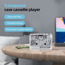 USB 카세트 캡처 음악 플레이어 휴대용 테이프-MP3 변환기 투명 쉘 레코더 워크맨, 한개옵션0