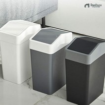 [스텐하우스]스윙 휴지통 사각 10L, 색상:그레이, 단품