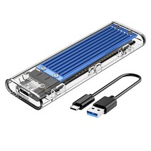 ORICO 도구가 필요 없는 USB 3.1 Type-C to M.2 SATA SSD 외장 인클로저 어댑터 NGFF(SATA 기반) M.2 2280 2260 2242 2230 SS, Blue
