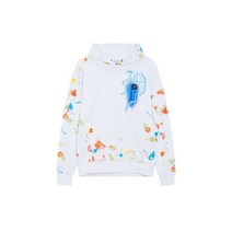 PHILIPP PLEIN 필립플레인 남성 백 스컬 드리핑 후드 티셔츠 - 화이트