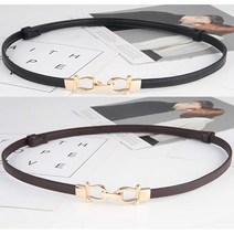 여성 슬림 얇은 가죽 원피스 벨트 2개 세트